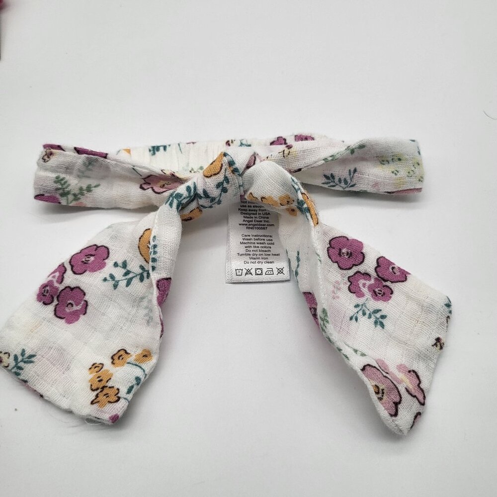Angel Dear Baby 12-24 Months Headband Cotton Muslin White with Wildflowers